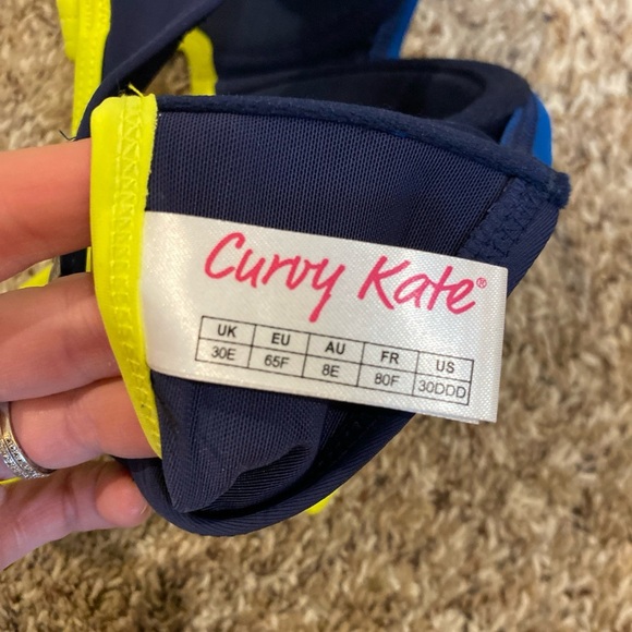 Curvy Kate Bandeau Swim Top 30DDD Blue Yellow - Picture 6 of 6